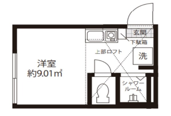 Studio Apartment 東池袋の物件間取画像